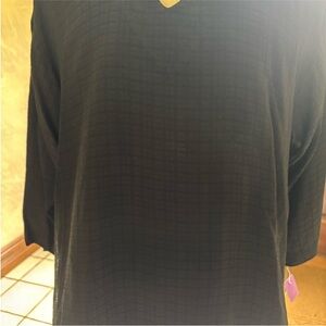Mosaic Black Long Sleeve Top NWT